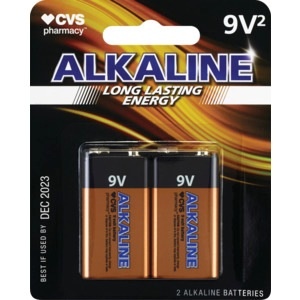 slide 1 of 1, CVS Pharmacy Alkaline Batteries 9v, 2 ct