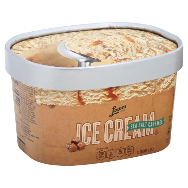 slide 1 of 1, Lowes Foods Ice Cream Premium Sea Salt Caramel, 48 oz