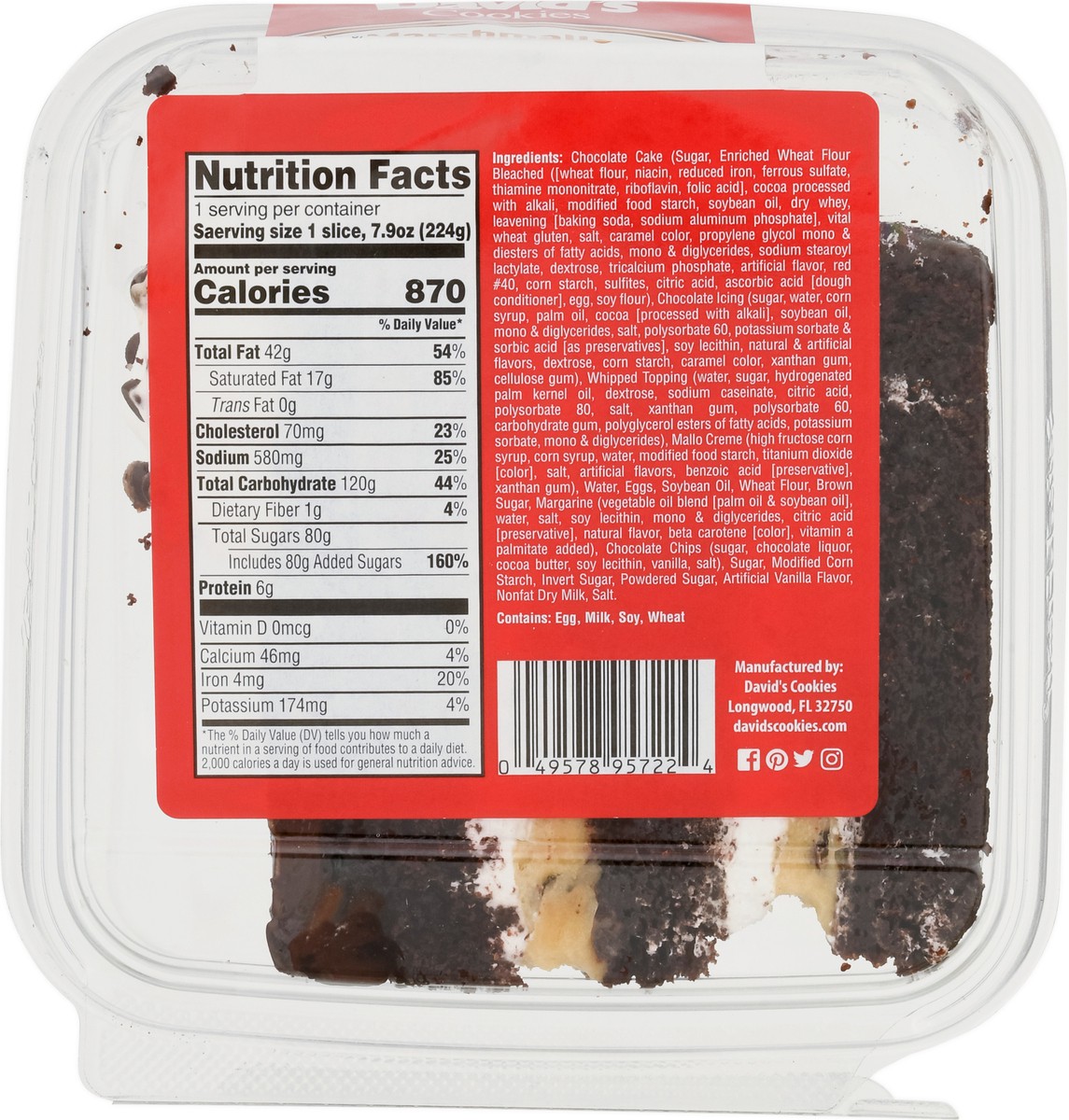 slide 5 of 11, David's Cookies Marshmallow Cookie Dough Cake 7.9 oz, 7.93 oz
