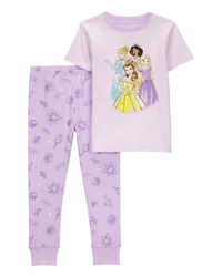 Carter's Kid Disney Print Ribbed 2-Piece Pajamas Purple 14