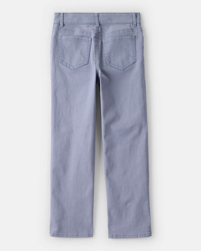 slide 3 of 3, Oshkosh Girls Button-Front Straight Leg Pants - Grey Blue 10, 1 ct