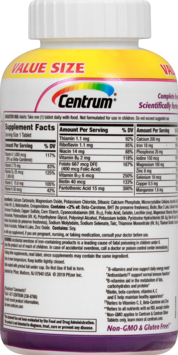 slide 4 of 9, Centrum Value Size Women Tablets Multivitamin/Multimineral 250 ea, 250 ct