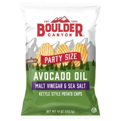 Boulder Canyon Avocado Oil Malt Vinegar & Sea Salt Kettle Style Potato Chips 10 oz