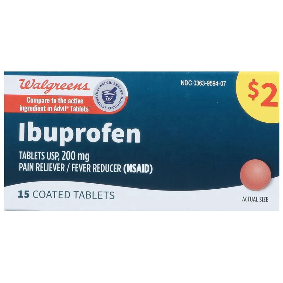 slide 1 of 3, Walgreens Ibuprofen Pain Reliever 200mg, 15 ct