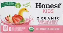Honest Kids Bananas About Strawberries (Nectar)-KO Cartons, 6 fl oz, 8 Pack