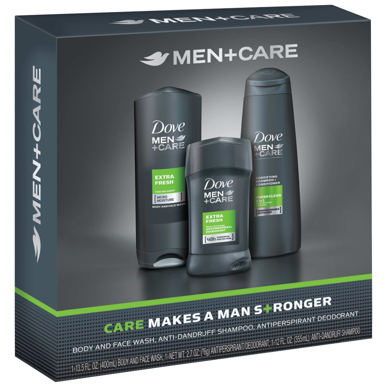 slide 1 of 1, Dove Men+Care Extra Fresh Bath And Body Gift Pack, 1 ct