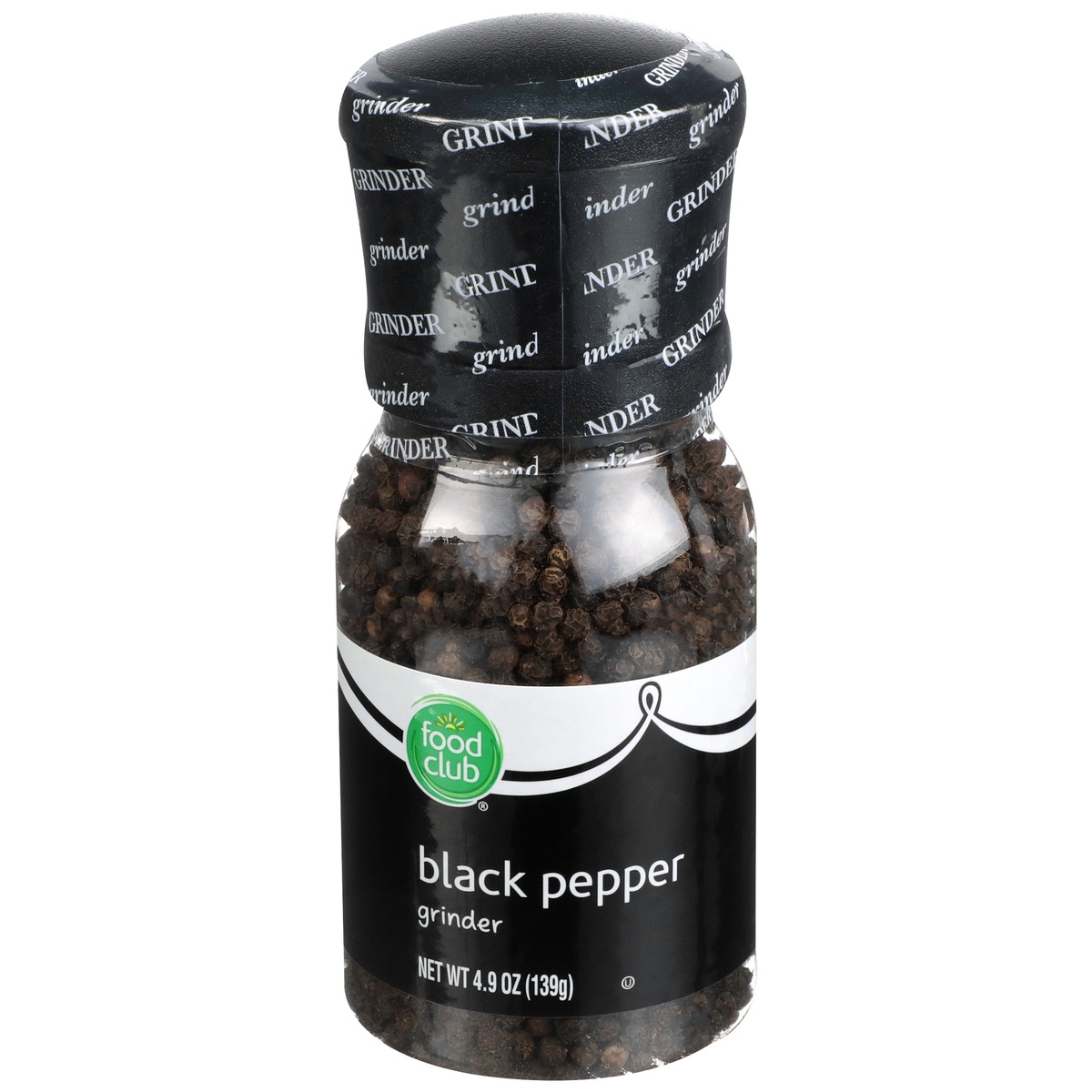 slide 1 of 1, Food Club Black Pepper Grinder, 4.9 oz