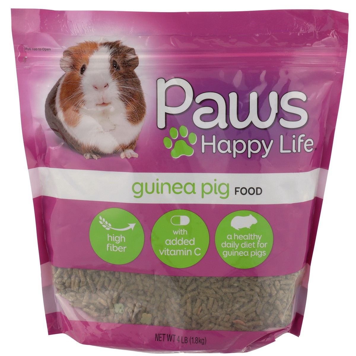 slide 1 of 11, Paws Happy Life Guinea Pig Food, 4 lb