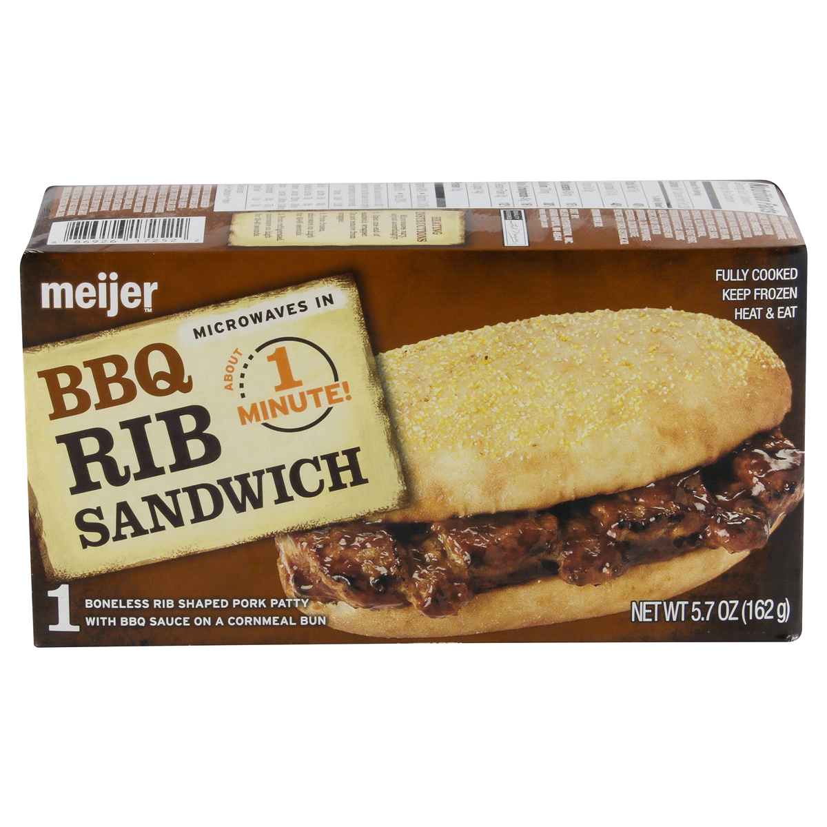 slide 4 of 6, Meijer BBQ Rib Sandwich, 5.7 oz