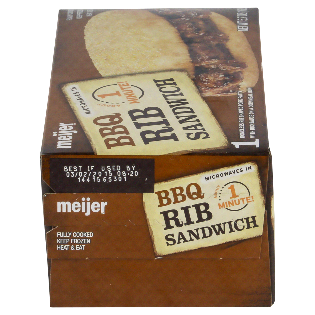 slide 6 of 6, Meijer BBQ Rib Sandwich, 5.7 oz