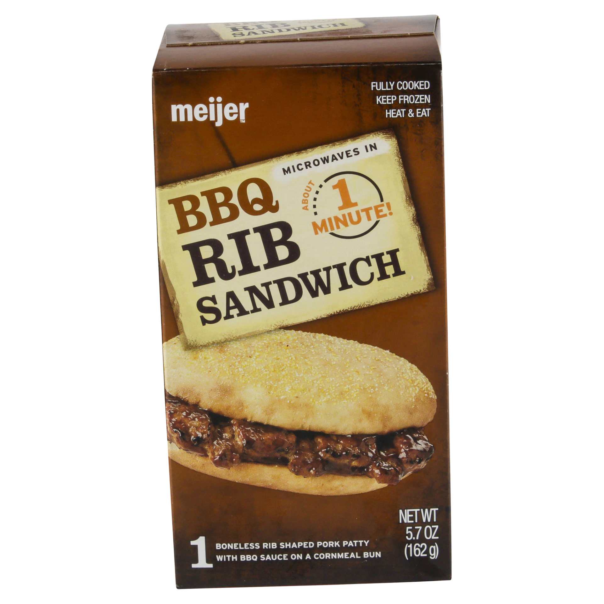 slide 1 of 6, Meijer BBQ Rib Sandwich, 5.7 oz