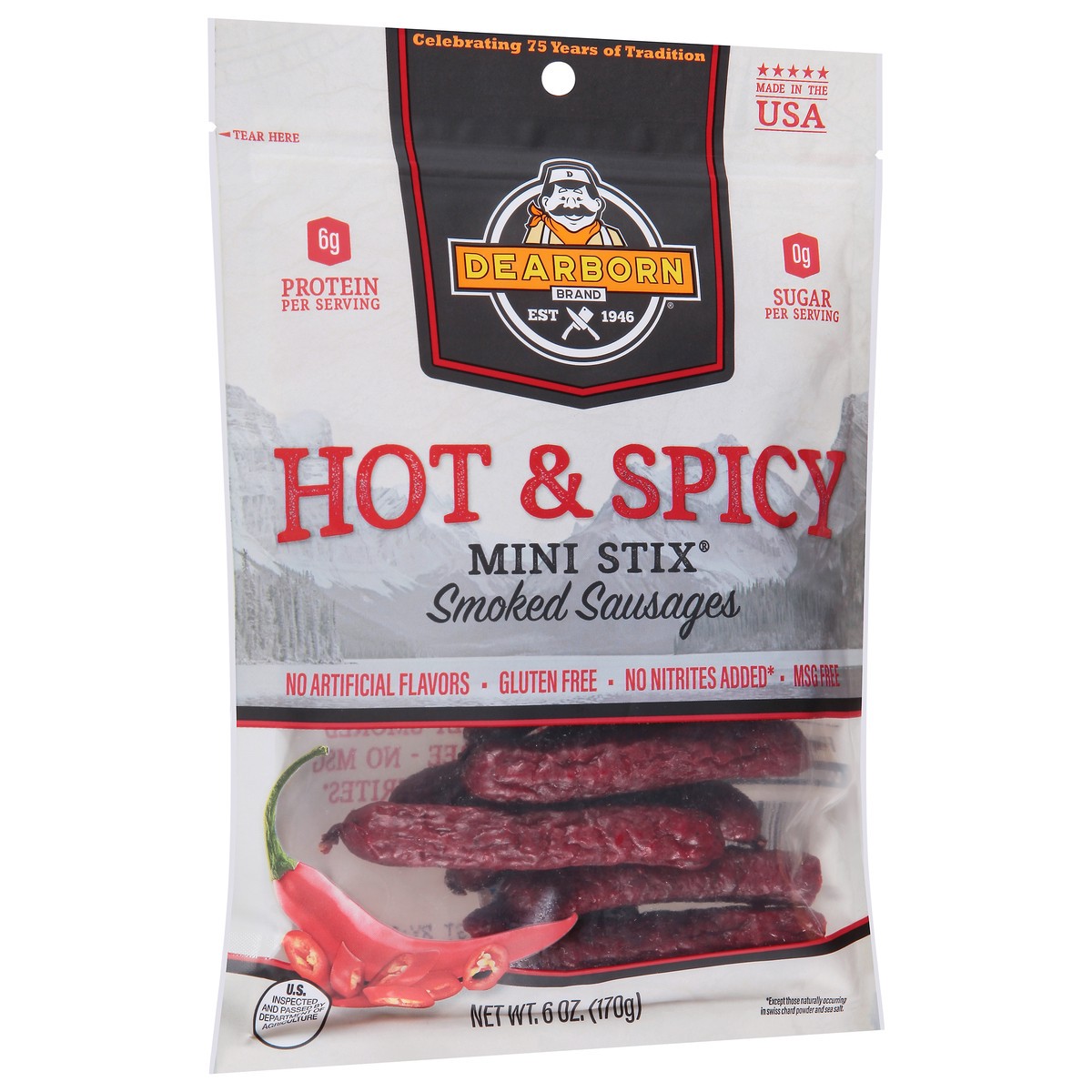 slide 4 of 9, Dearborn Mini Stix Hot, 6 oz