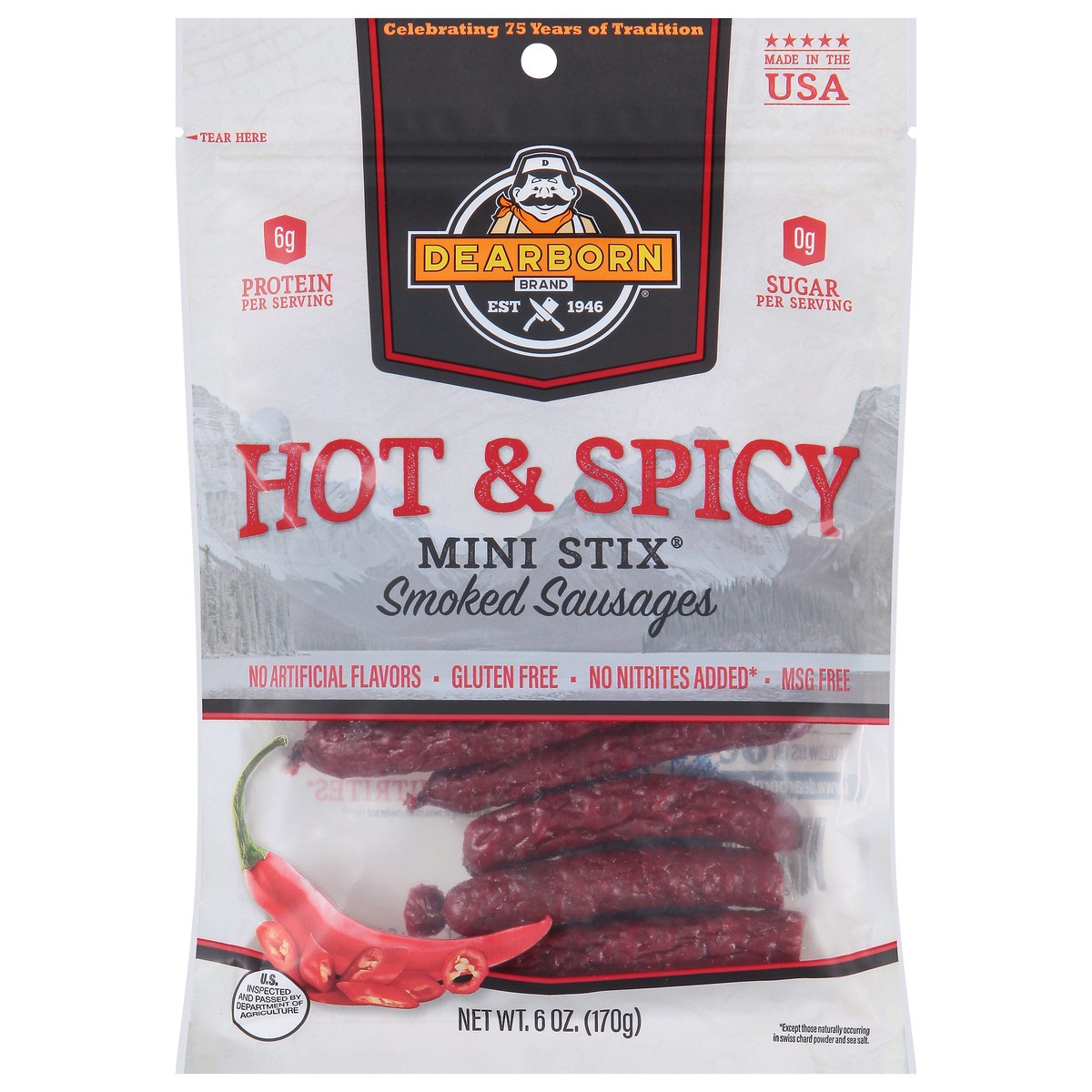 slide 1 of 9, Dearborn Mini Stix Hot, 6 oz