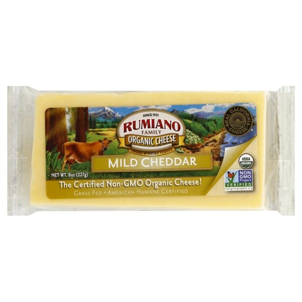 slide 1 of 1, Rumiano Organic Mild Cheddar Cheese Bar, 8 oz