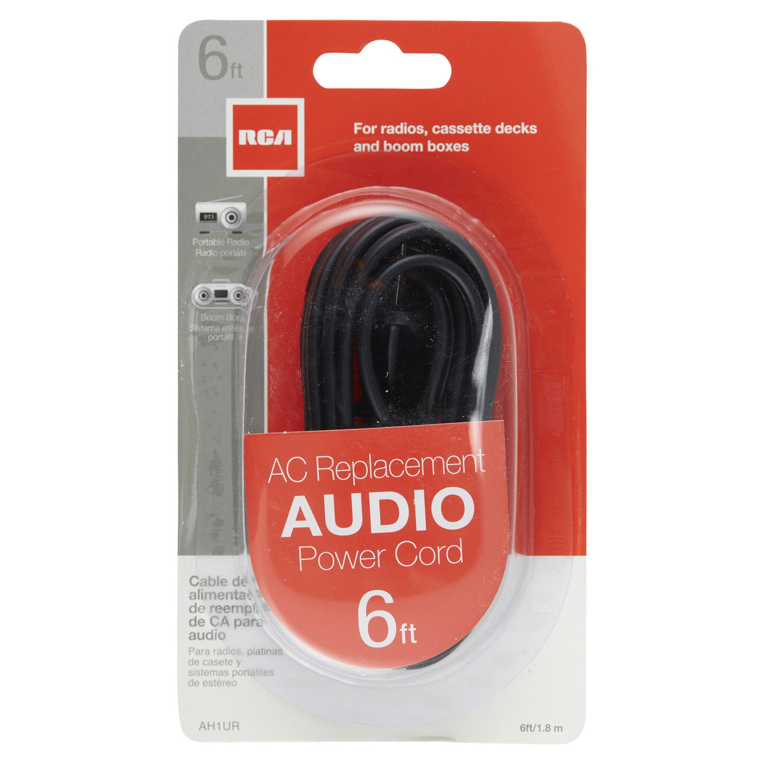 slide 1 of 2, RCA AC Replacement Power Cord AH1UR, 1 ct