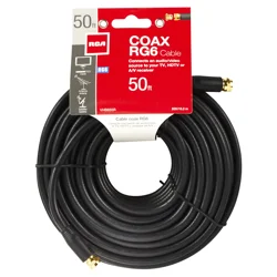 RCA 50' Coax Cable Black VHB655R