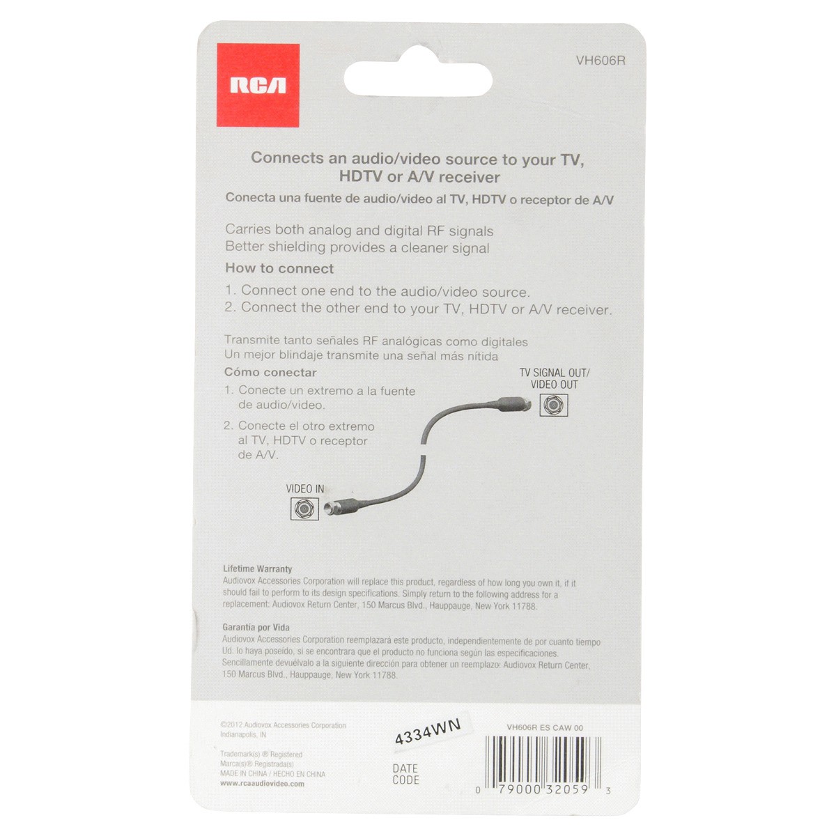 slide 2 of 2, RCA Coaxial Cable, 6 ft