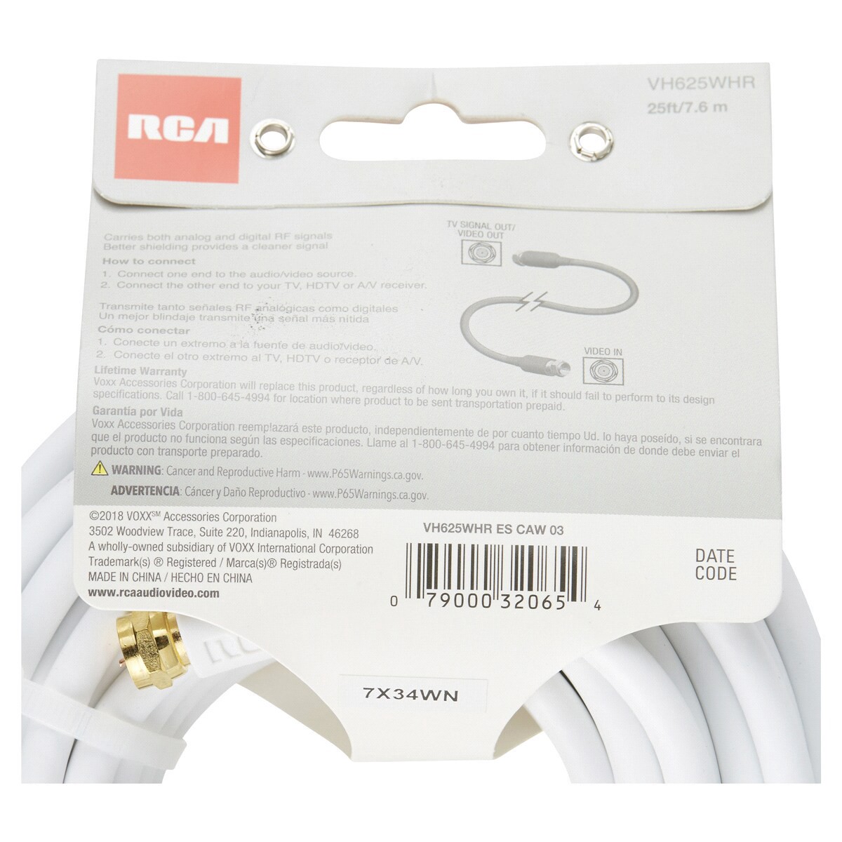 slide 2 of 2, RCA Digital Coaxial Cable White, 25 ft