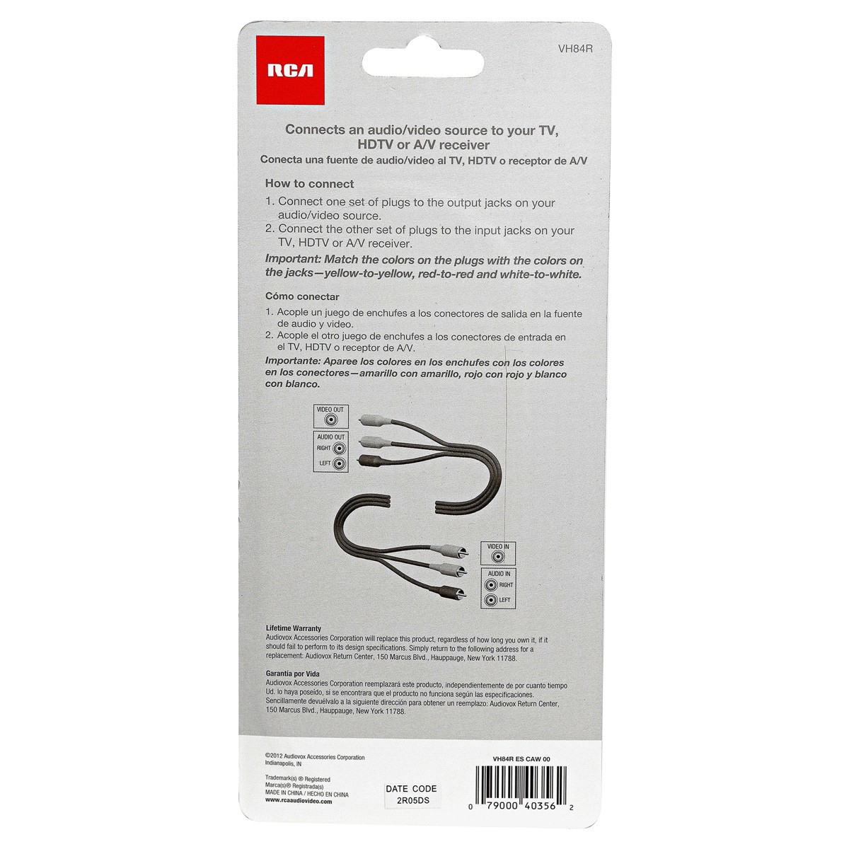 slide 2 of 2, RCA Stereo Audio Video Cable, 6 ft