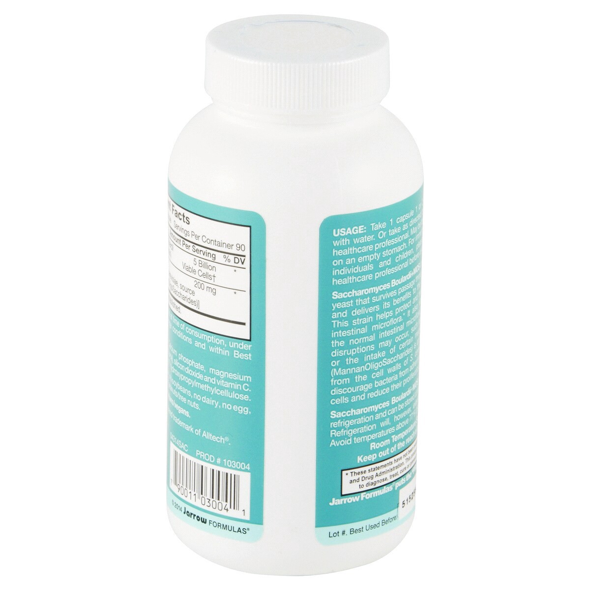 slide 4 of 4, Jarrow Formulas Saccharomyces Boulardii + MOS Probiotics for Digestive Health and Intestinal Tract Support - 5 Billion CFU Per Serving - 90 Delayed Release Caps - Probiotic + Prebiotic - 90 Servings, 90 ct