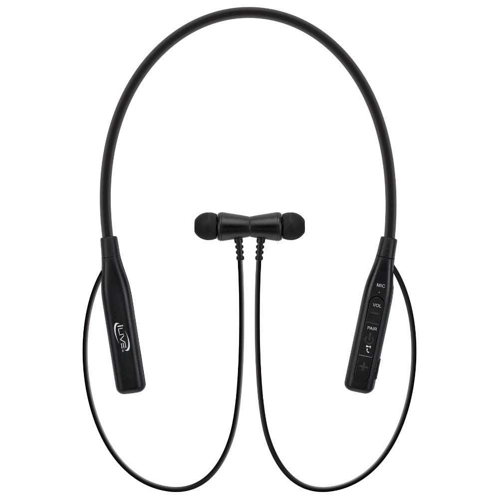 slide 1 of 1, iLive Bluetooth Wireless Flexible Neck Earbuds - Black, 1 ct