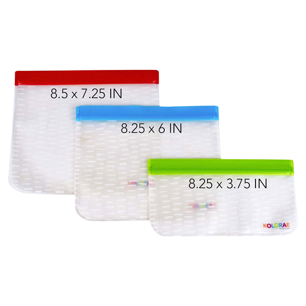 slide 7 of 17, Kolorae Reusable Storage Bags, Assorted Colors, 3 ct