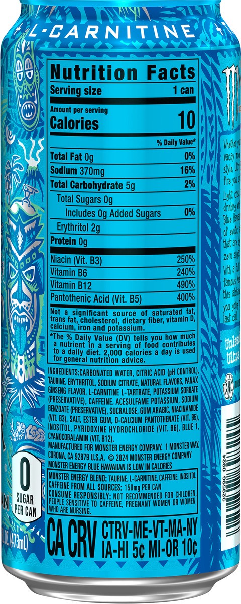 slide 2 of 10, Monster Ultra Blue Hawaiian, 