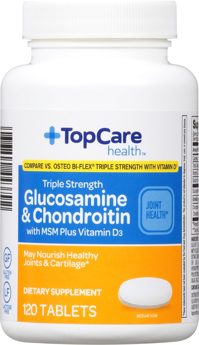 slide 2 of 15, TopCare Health Triple Strength Tablets Glucosamine & Chondroitin with MSM Plus Vitamin D3 120 Tablets, 120 ct