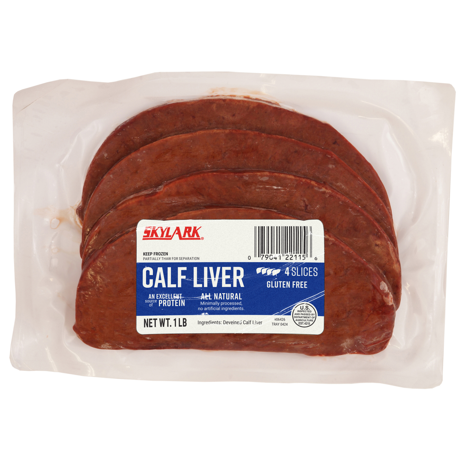 slide 1 of 1, Skylark Frozen Calf Liver, 16 oz, 16 oz