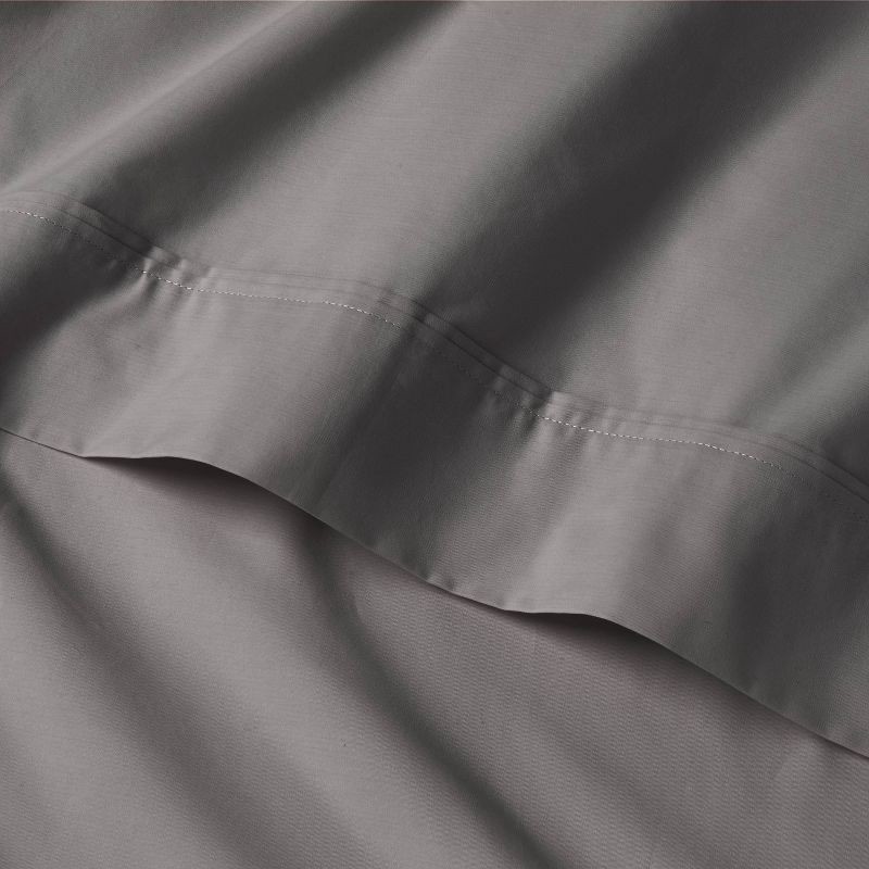 slide 3 of 4, Queen Solid Performance 400 Thread Count Sheet Set Gray - Threshold™, 1 ct