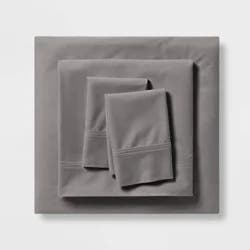 Queen Solid Performance 400 Thread Count Sheet Set Gray - Threshold™