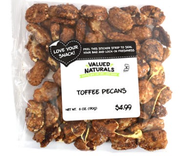 slide 1 of 1, Valued Naturals Toffee Pecans - 6 Oz., 6 oz