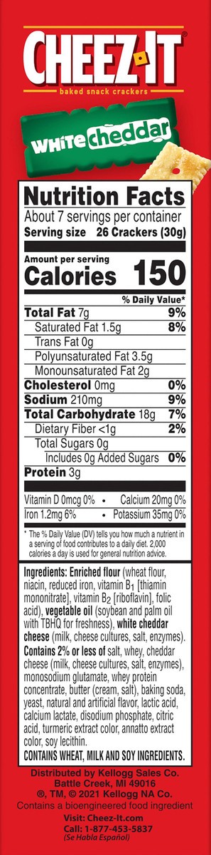 slide 7 of 8, Cheez-It White Cheddar Cheese Crackers, 1 ct
