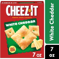 Cheez-It Cheese Crackers, Baked Snack Crackers, Office and Kids Snacks, White Cheddar, 7oz Box, 1 Box