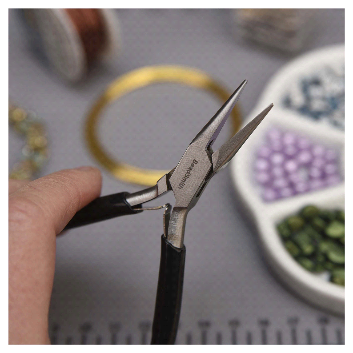 slide 3 of 3, Beadsmith Superfine Slim Line Chain Nose Pliers With Spring, 1 ct