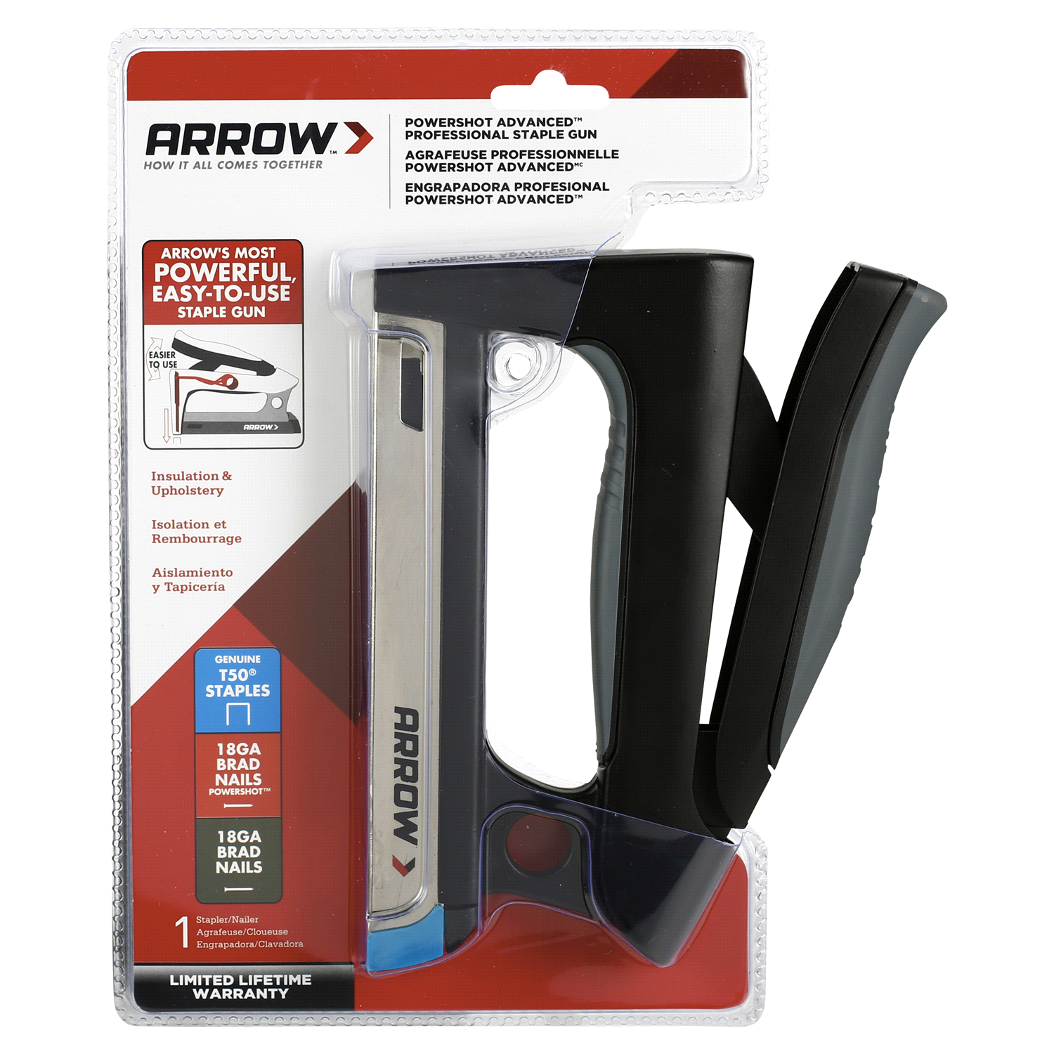 slide 1 of 1, Arrow Powershot ADV Stapler/Nailer T50HS, 1 ct