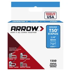 Arrow Genuine T50 6 mm Staples 1250 ea