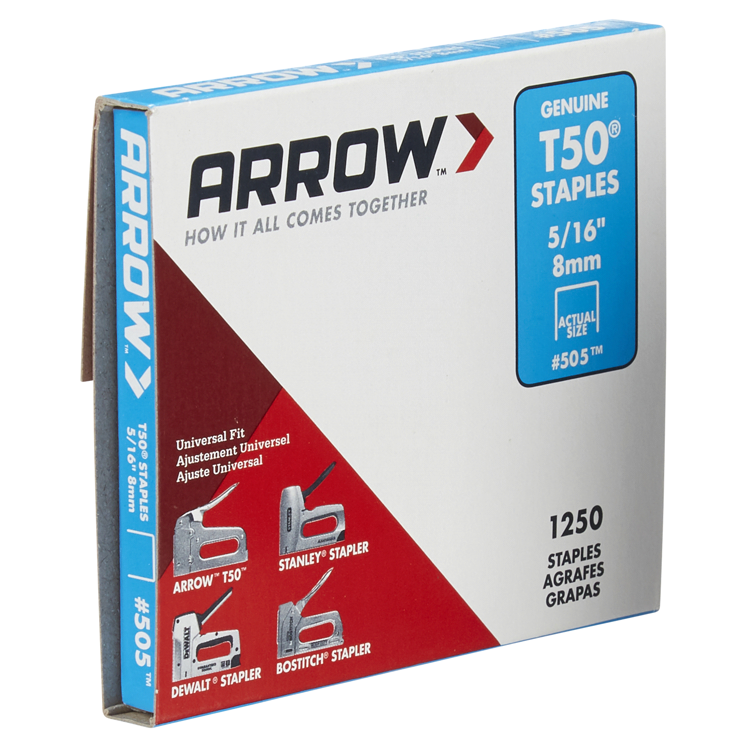 slide 4 of 5, Arrow 505 T50 Staples, 1250 ct