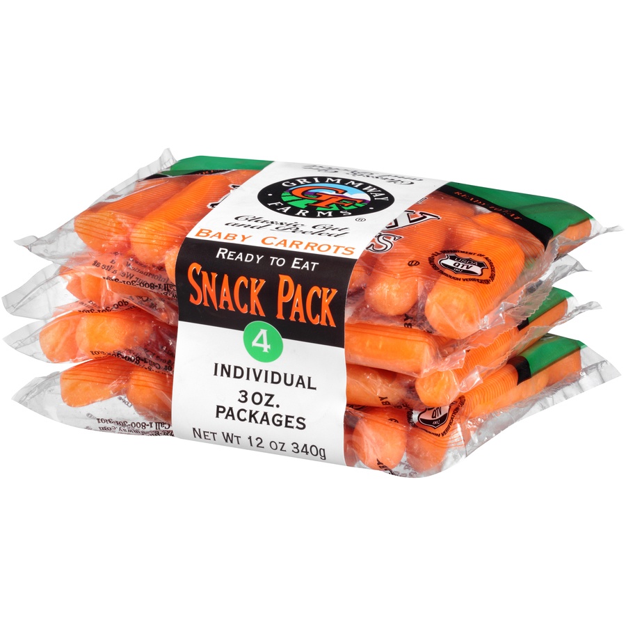 slide 3 of 6, Grimmway Farms Classic Cut & Peeled Baby Carrots, 4 ct; 3 oz