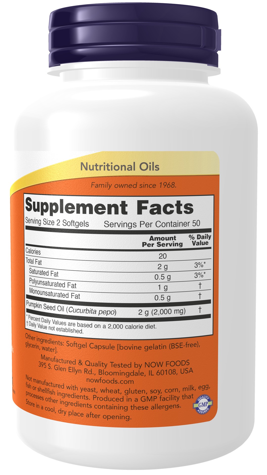 slide 2 of 4, NOW Supplements Pumpkin Seed Oil 1000 mg - 100 Softgels, 100 ct