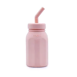 MELII Silicone Bottle with Straw - Pink