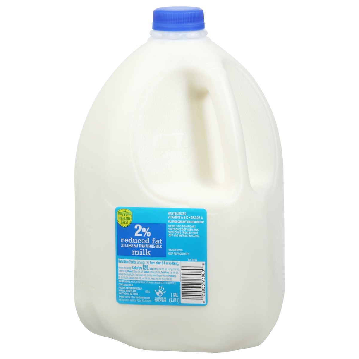 slide 3 of 9, Highland Crest 2% Milk Fat Reduced Fat Milk - 1 gal, 1 gal