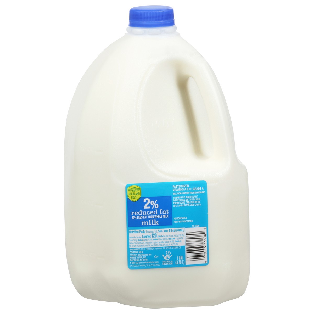 slide 1 of 9, Highland Crest 2% Milk Fat Reduced Fat Milk - 1 gal, 1 gal