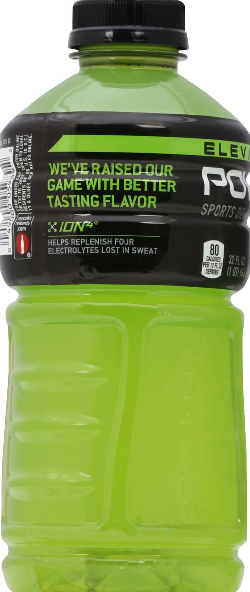 slide 4 of 4, POWERADE Melon, ION4 Electrolyte Enhanced Fruit Flavored Sports Drink w/ Vitamins B3, B6, and B12, Replenish Sodium, Calcium, Potassium, Magnesium, 32 fl oz, 32 oz