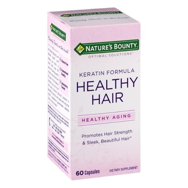 slide 1 of 1, Nature's Bounty Optimal Solutions Dietary Supplement Capsules Keratin Healthy Hair, 60 ct