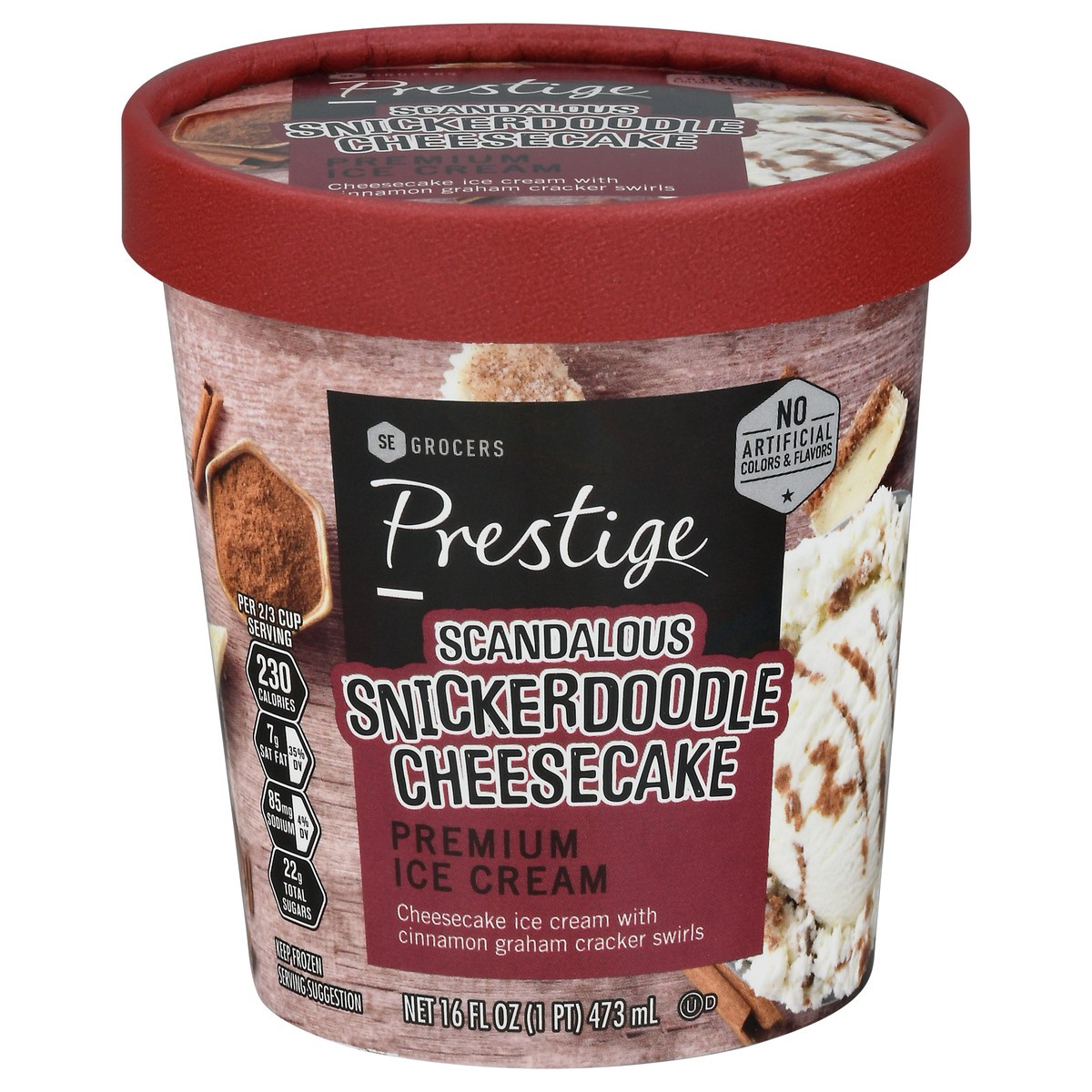 slide 1 of 1, SE Grocers Prestige Snickerdoodle Cheesecake Ice Cream, 16 oz