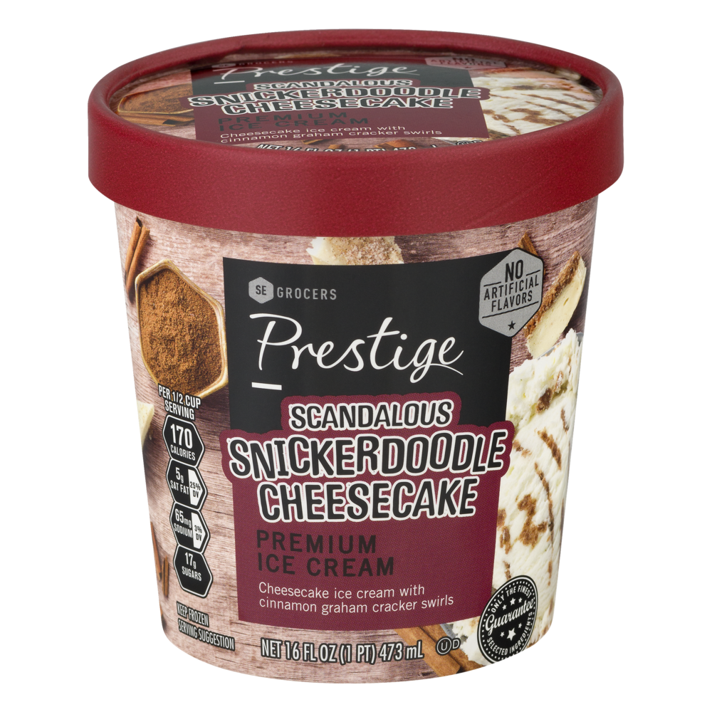 slide 1 of 1, SE Grocers Prestige Snickerdoodle Cheesecake Ice Cream, 16 oz