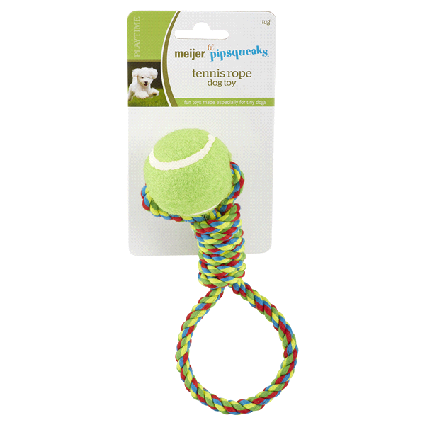 slide 1 of 2, Meijer Lil Pipsqueaks Tennis Rope Dog Toy, 1 ct