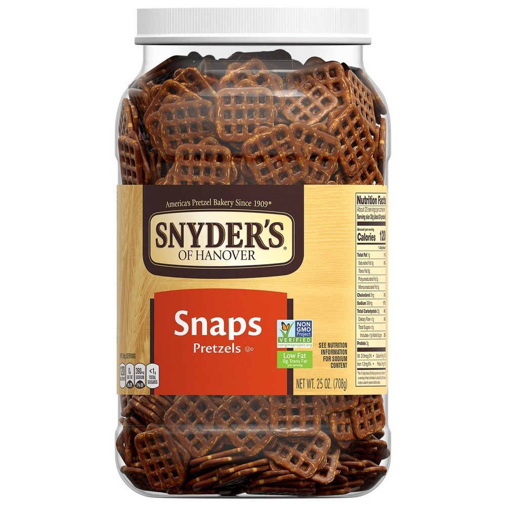 slide 5 of 6, Snyder's of Hanover Snap Pretzel Canister, 25 oz