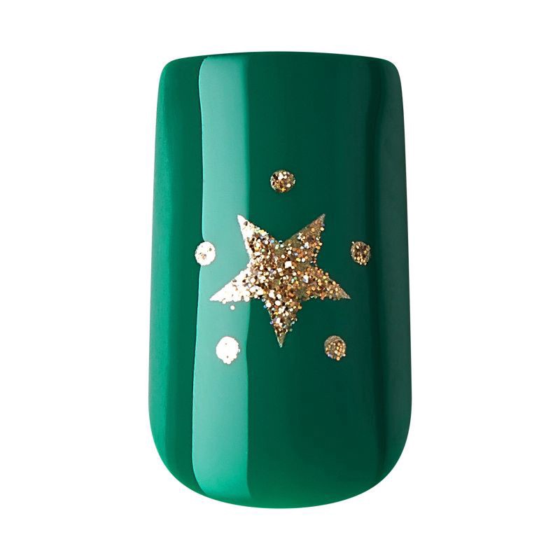 slide 7 of 8, KISS Voguish Fantasy Holiday Press-On Nails, Red, Medium Length, Square Shaped, 31 Ct., 1 ct